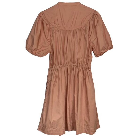 JCrew Puff Sleeve Cotton Poplin Shirtdress in Warm Taupe Size Medium - Picture 8 of 12